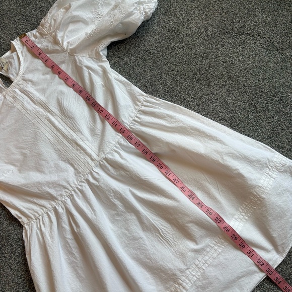 River Island White Puff Sleeve Mini Dress Size 8 – Boho Coastal Ruffle Modest - Picture 7 of 10